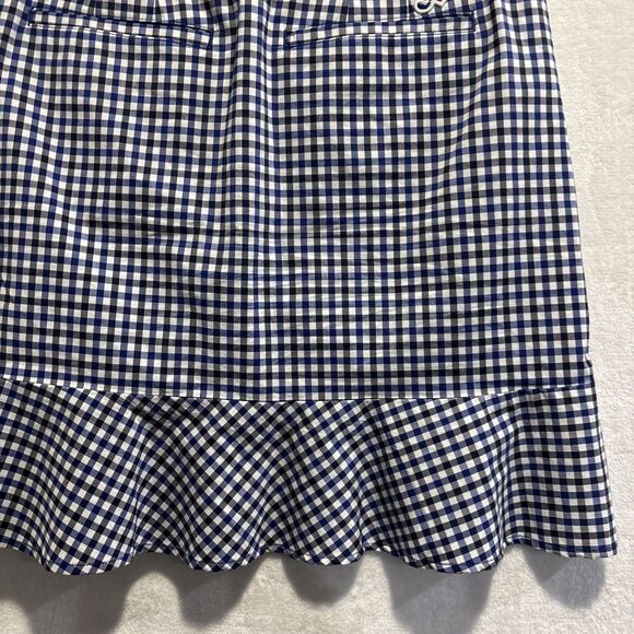 Polo Golf Ralph Lauren Ruffle Gingham Check Skort Women's 2 Blue Black White - Picture 10 of 16
